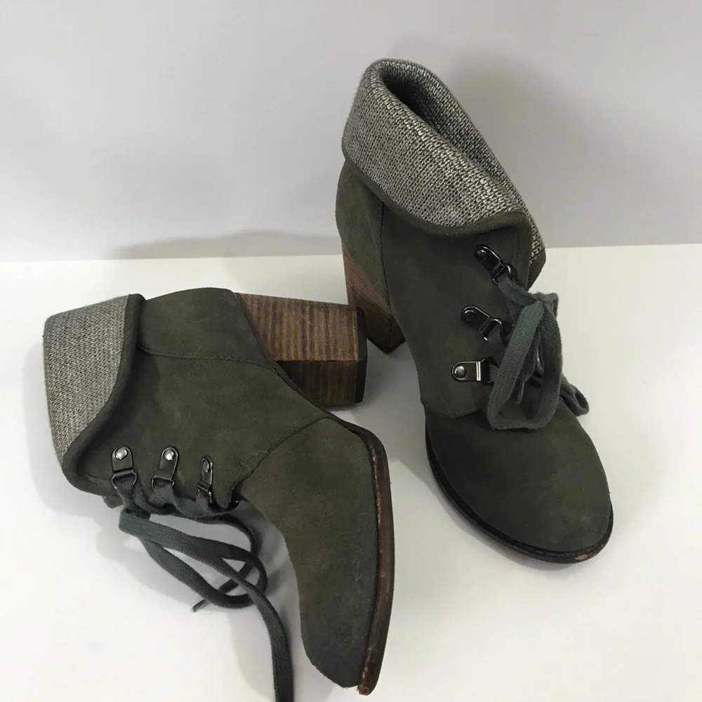 Splendid | Lyon Suede Leather Lace Up Heel Bootie